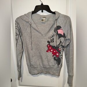 Disney Women's Gray Hoodie with Minnie Mouse Design GUC